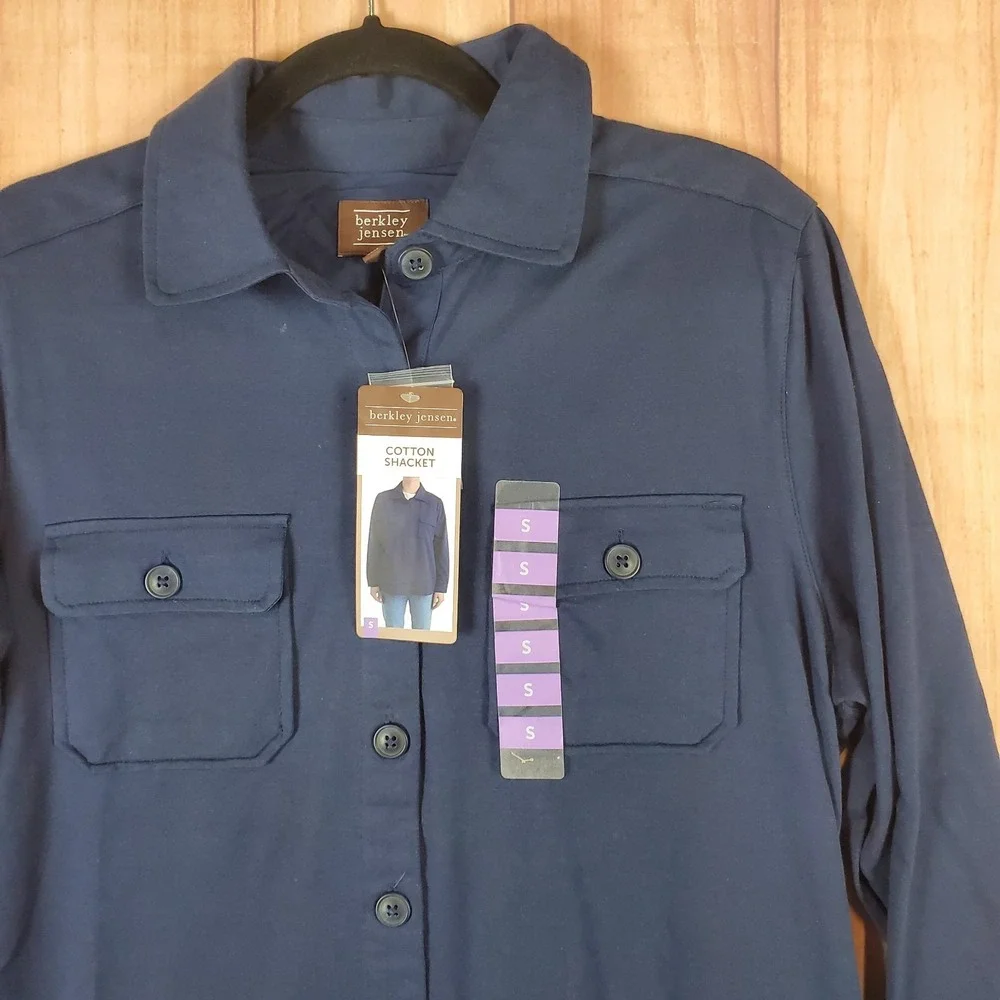 Berkley Jensen Shacket Womens S Oversized Long Sleeve Chest Pockets Button-Up